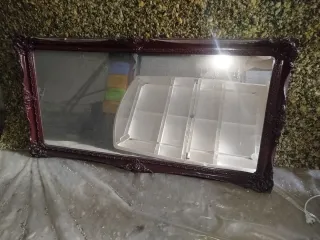 Espejo antiguo madera y cristal