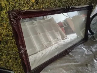 Espejo antiguo madera y cristal