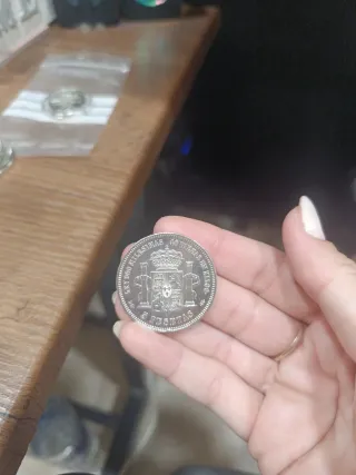 Moneda de Plata Alfonso XII Rey de España 1875