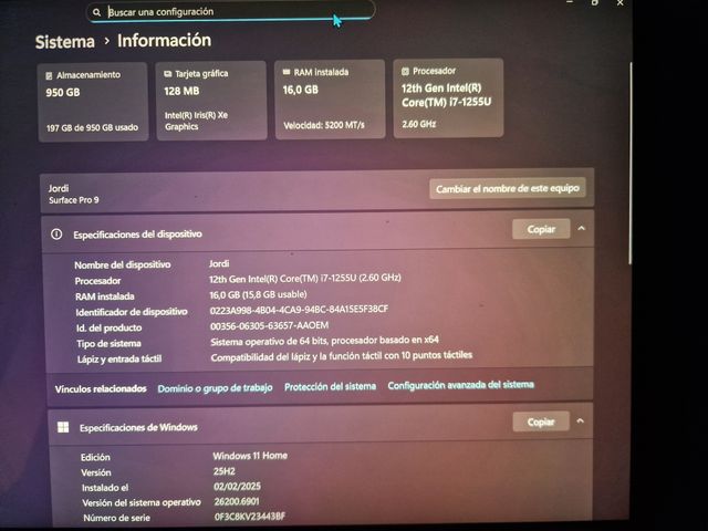 Microsoft Surface Pro 9 i7 16GB 1TB ¡tope de gama!