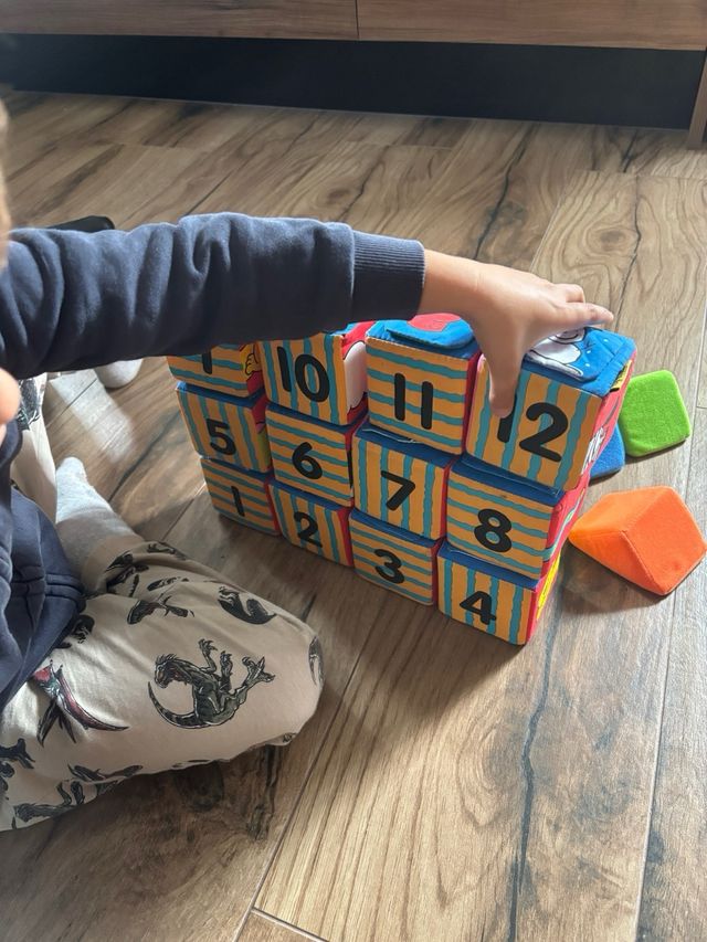 Juego construcción tela blanditos de bebé números