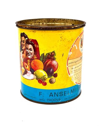 Lattina pubblicitaria vintage F. Anselmi Padova anni ’50-’60 Zabaglione