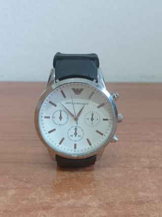 Reloj Emporio Armani Cronógrafo Plata y Negro