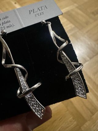 Pendientes largos plata 925mls