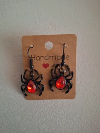 Orecchini ragno Halloween neri rossi