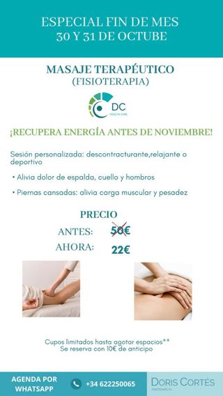 MASAJE TERAPÉUTICO PROMOCIÓN