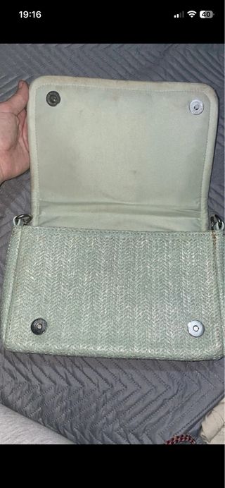 Bolso verde tejido