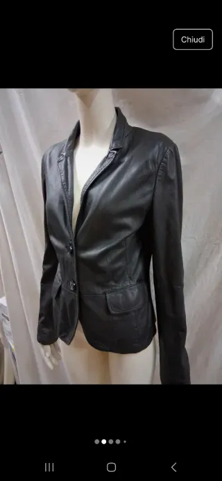 Giacca Liu Jo vera pelle nera taglia 44