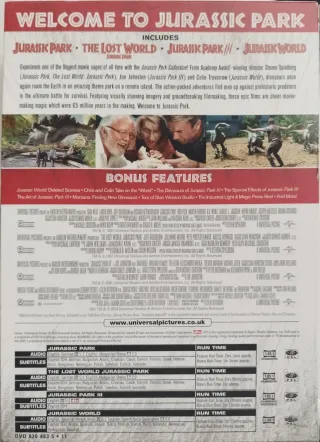 Colección Jurassic Park DVD.