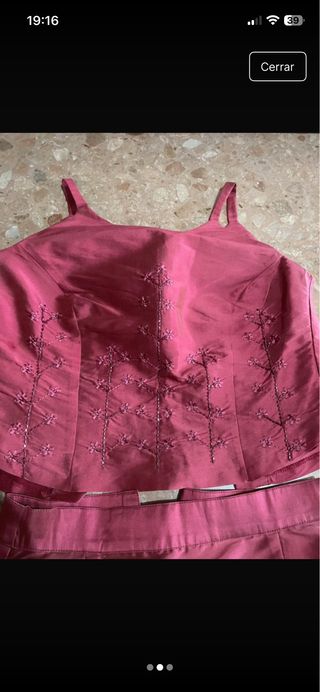 Conjunto falda y top rosa