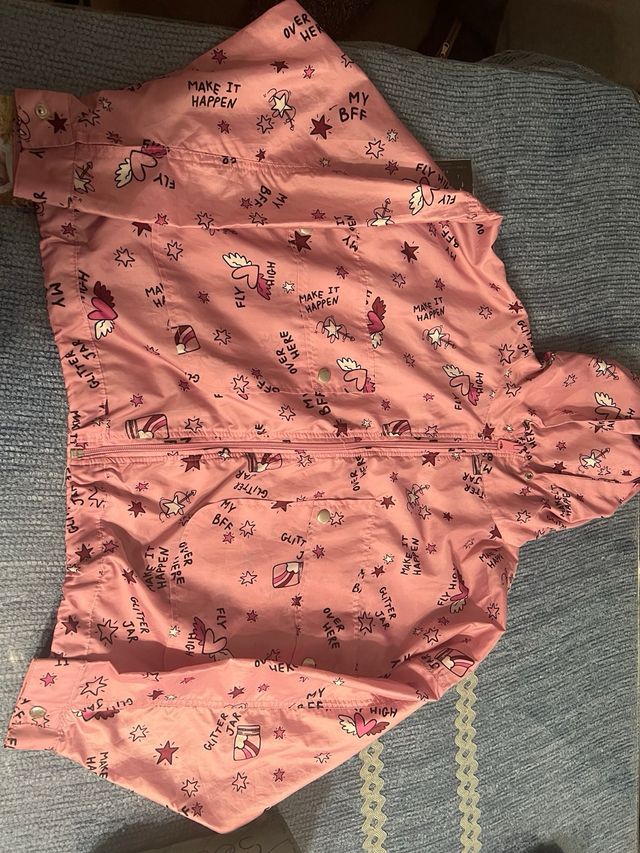 Chubasquero rosa Lefties estrellas 11-12 años