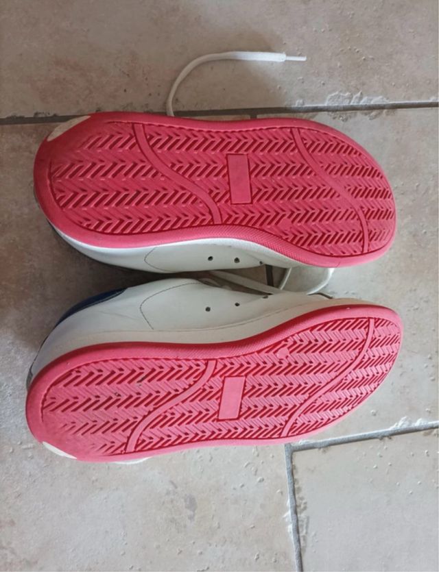 Scarpe Bimbo 2B12 Bianche con Dettagli Verdi