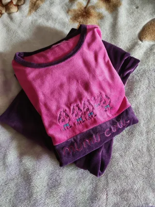 Pijama mujer 2 piezas rosa y morado