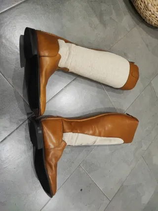 Botas de equitación de cuero y tela