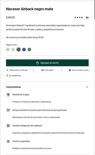 Neceser Airback negro mate