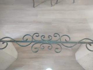 Mesa Comedor Travertino y Cristal-Elegante