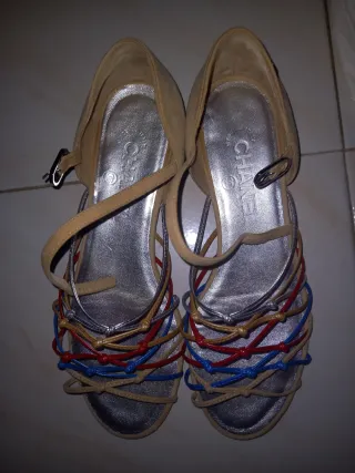 Sandali Chanel Beige Multicolor 37