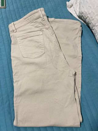 Pantalón ancho beige