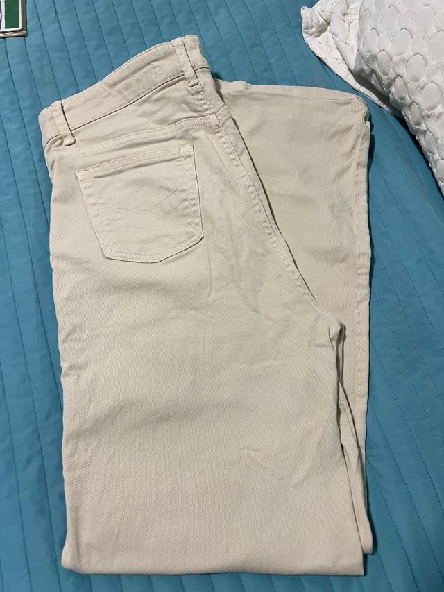 Pantalón ancho beige