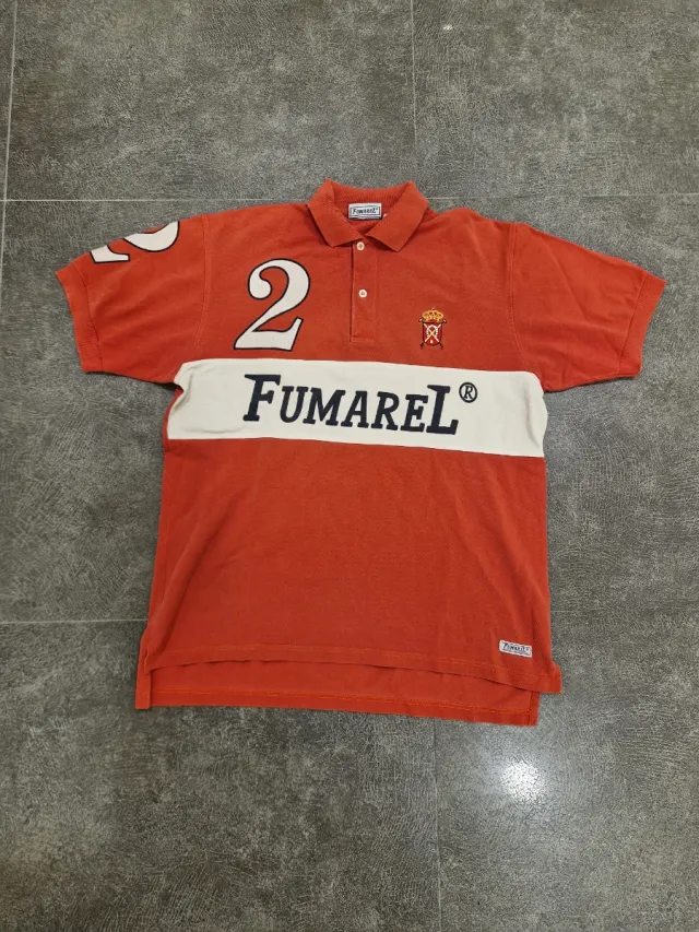 Polo Fumarel Naranja y Blanco Talla L