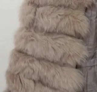 Chaleco largo pelo zorro beige