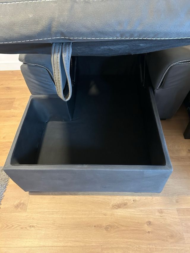 Sofá / sillón chaise longue gris con almacenaje