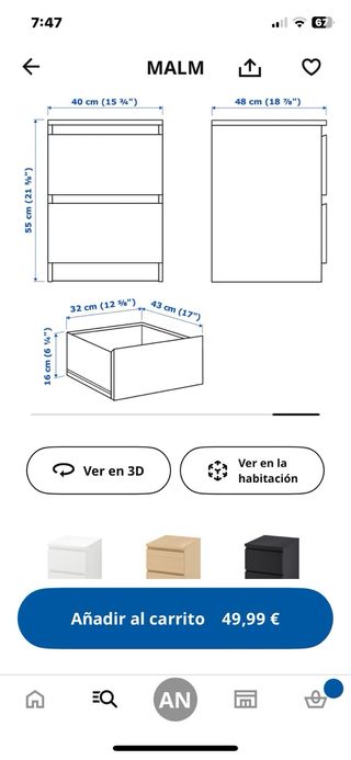Mesitas de noche Ikea negras
