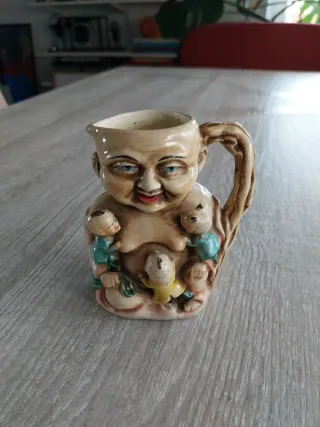 Jarra cerámica figura asiática Siglo XIX