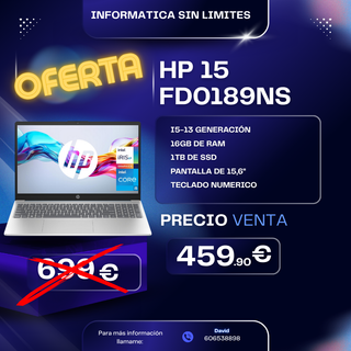 Portátil HP 15,6 16GB RAM 1TB SSD