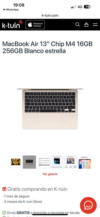 MacBook Air 13 M4 2025 Blanco Estrella 16 GB