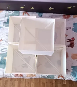 Lote Ikea  5 Cajas Almacenaje y columna armario.