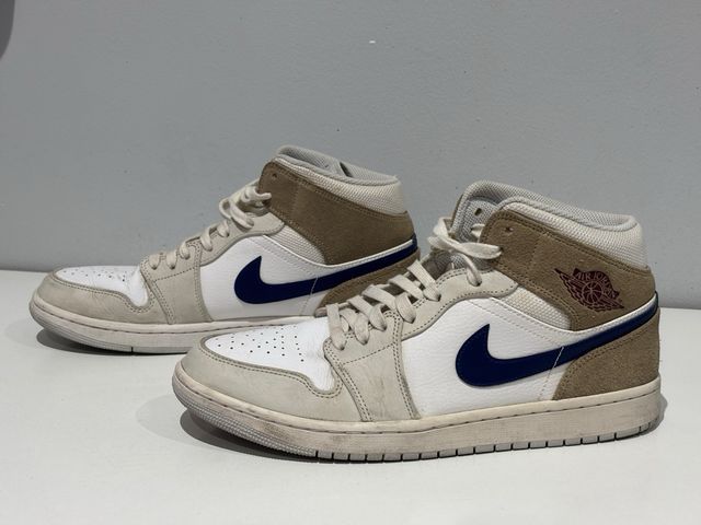 Jordan 1 Mid Suede Beige/Azul