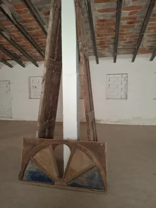 Puertas madera maciza mobila vieja artesanal