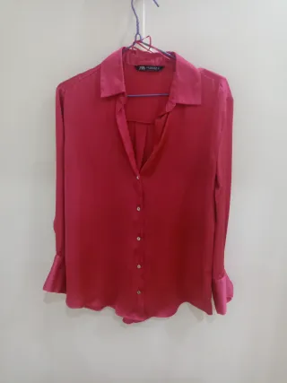 Camisa Zara raso fucsia