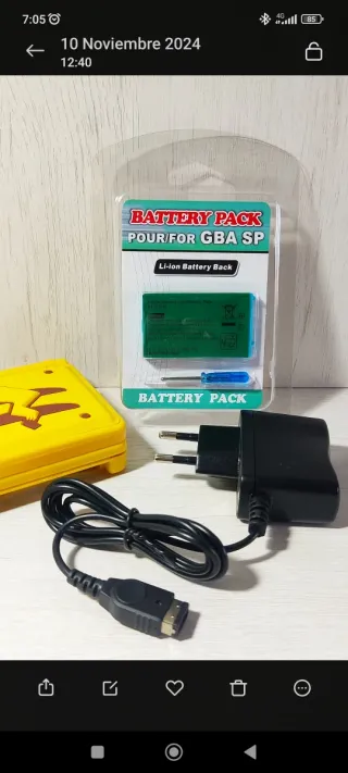 Lote Batería Y Cargador Para Game Boy Advance SP