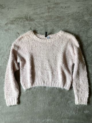 Jersey H&M rosa crop pelito talla XS