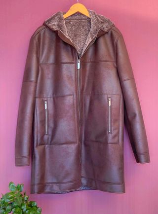 Abrigo 3/4 de piel "no piel" de Adolfo Dominguez