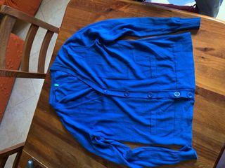 Cardigan blu con scollo V in maglia uomo Benetton