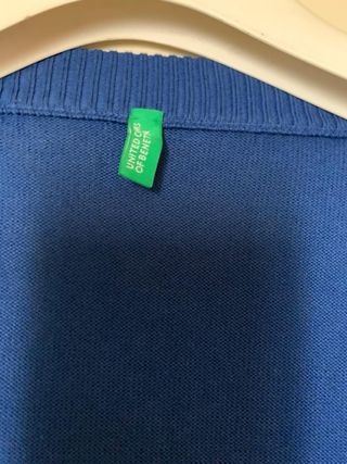 Cardigan blu con scollo V in maglia uomo Benetton