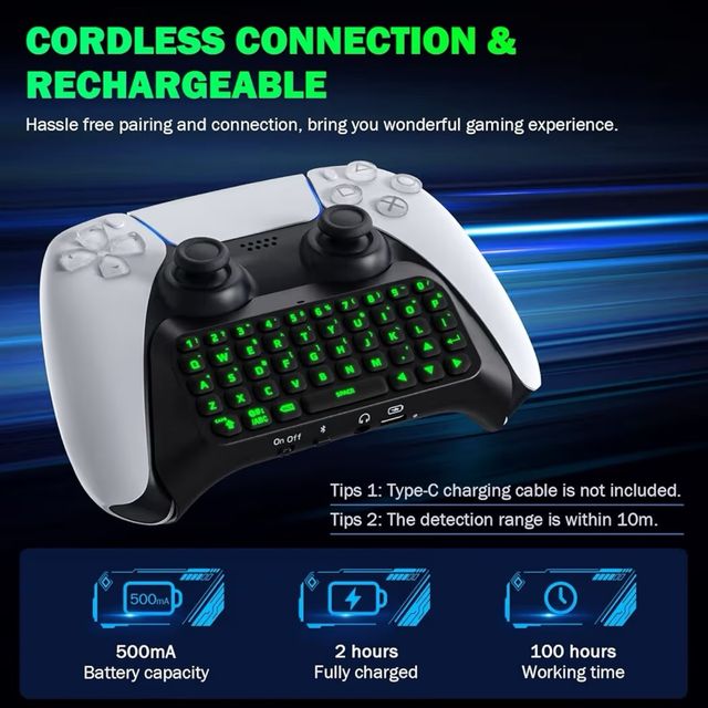 Teclado Inalámbrico MoKo para Mando PS5