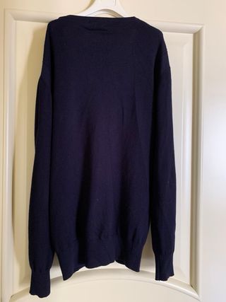 Cardigan blu marino scollo a V per uomo Tupertu