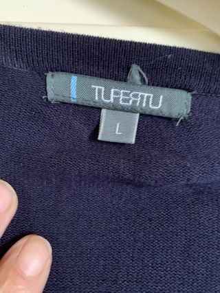 Cardigan blu marino scollo a V per uomo Tupertu