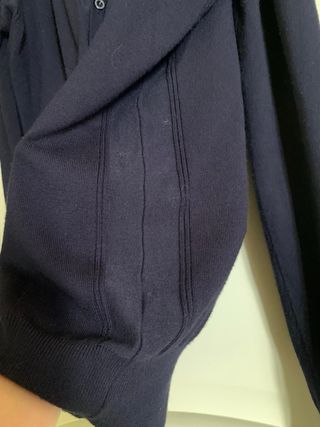 Cardigan blu marino scollo a V per uomo Tupertu