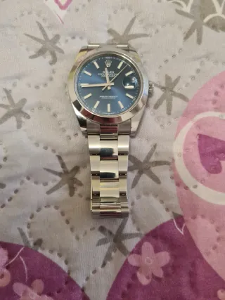 Rolex Datejust 41 Azul Bisel Liso Oyster