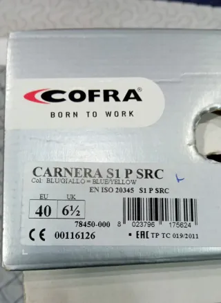 Zapatos de seguridad Cofra Talla 40