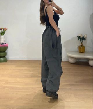 Salopette cargo Mocky grigio taglia unica