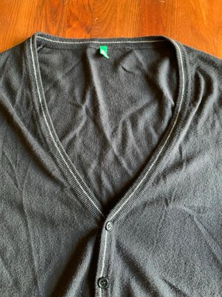 Cardigan nero classico manica lunga uomo Benetton
