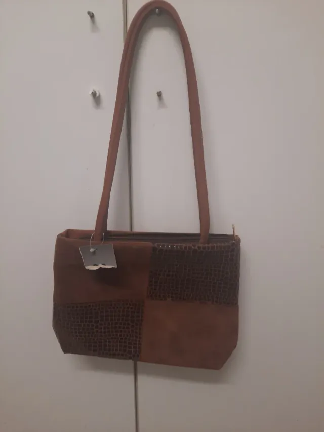 Bolso Menbur Marrón Patchwork Cocodrilo