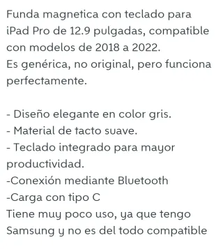 Funda Teclado iPad Pro 12.9 2018-2022