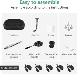 Taburete giratorio ajustable con ruedas